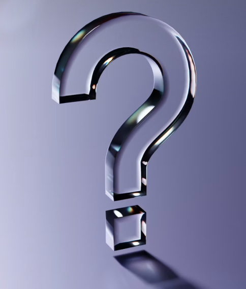 Glass question mark